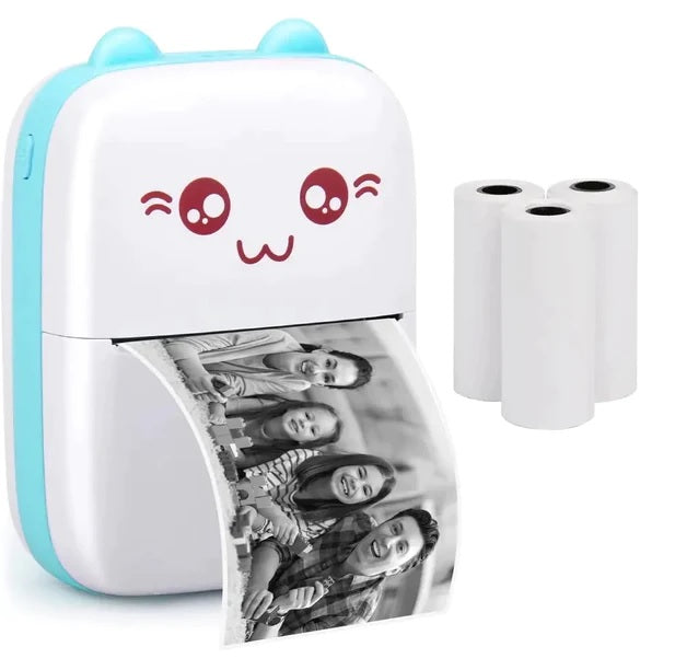 SnapPrint Portable Photo Printer - Mini Printer, USB & Bluetooth Photo Printer for Smartphone Black White without Cartrid