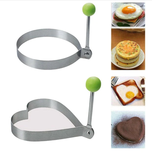 Fried Egg Cooking Mold Shaper 4 Pcs Stainless Steel Kitchen Pan cake Mould Ring.