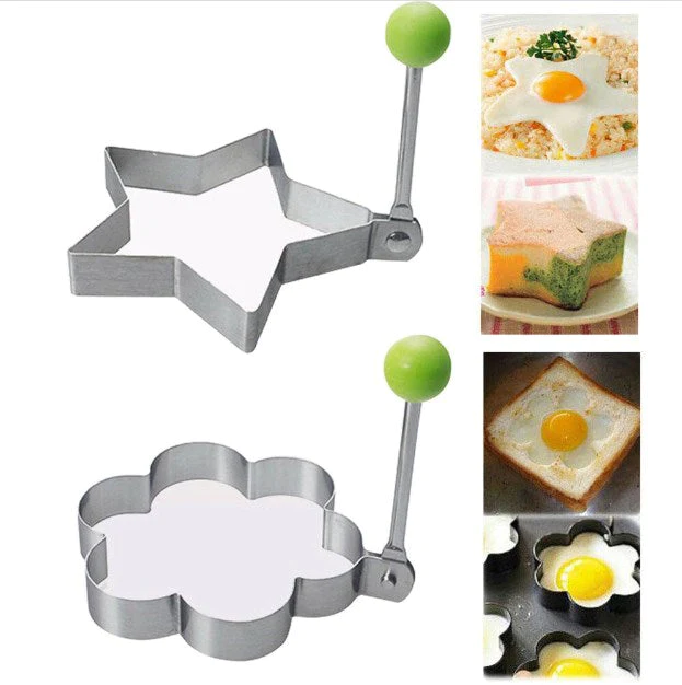 Fried Egg Cooking Mold Shaper 4 Pcs Stainless Steel Kitchen Pan cake Mould Ring.