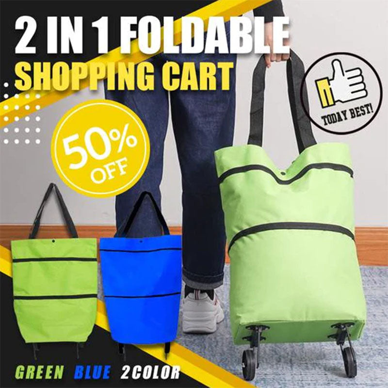 2-IN-1 FOLDABLE SHOPPING CART